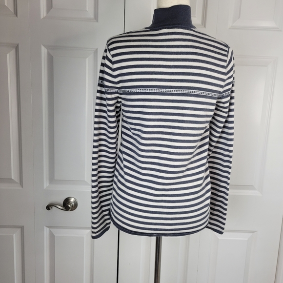 Toad & Co Horny Toad Fine Merino Wool Striped Sweater SZ M - Picture 6 of 16